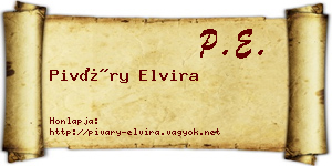 Piváry Elvira névjegykártya